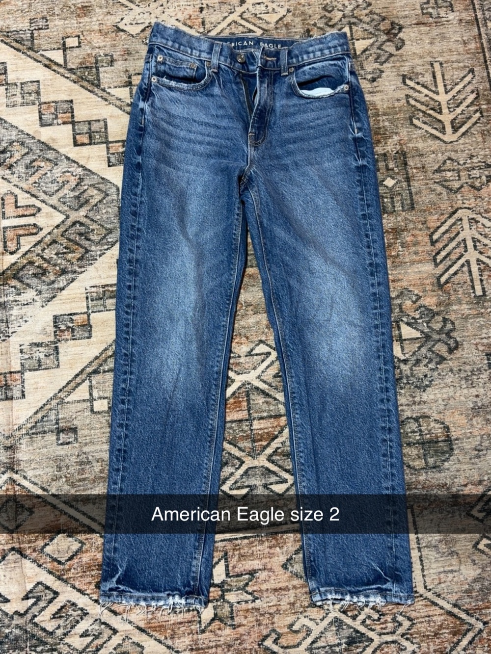 American Eagle Outfitters Medium Blue Straight-Leg Jeans